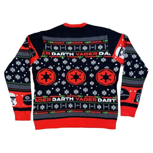 Star Wars Darth Vader Geeknet Ugly Christmas Sweater Men XXL Black Crew Neck NWT - Picture 7 of 7